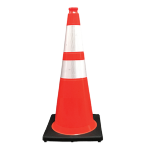 36” 10 lb. Cone with Black Base and 6” & 4” Reflective Collars