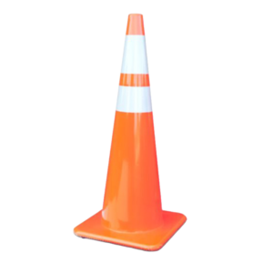 36” 10 lb. Full PVC Cone with 6” and 4” Reflective Collars